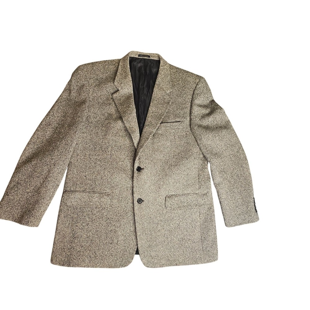 Wool Derby Blazer Tweed Sports Jacket 44R Brown